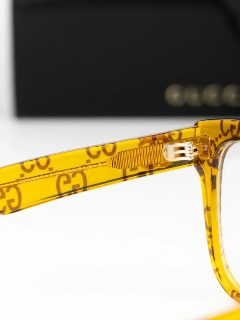 Gucci Women Eyeglasses Yellow Demo Square GG0958O 011 NEW AUTHENTIC